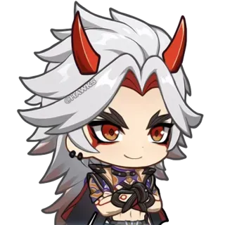 🙂 Itto Genshin Impact anime, character, Genshin Impact, Itto, video game telegram sticker