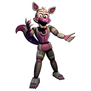 🌟 Funtime Foxy Five Nights at Freddy's animatronic, fox, robot, horror game, video game telegram sticker