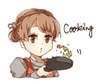 🍳 Cooking cooking, food, illustration, cartoon, kitchen, meal telegram sticker