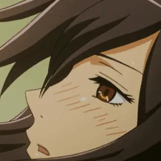 📌 Anime, Mädchen, braune Haare, Augen telegram sticker