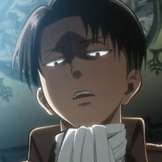 ☁️ Levi Ackerman Attack on Titan anime, character, cleaning, expression telegram sticker