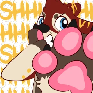 😖 SHH! Furry, Anthro, Animal, Dibujos animados, Personaje, Lindo telegram sticker