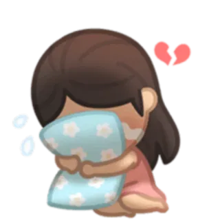 😞 verdrietig, huilen, emotioneel, gebroken hart, kussen, cartoon telegram sticker