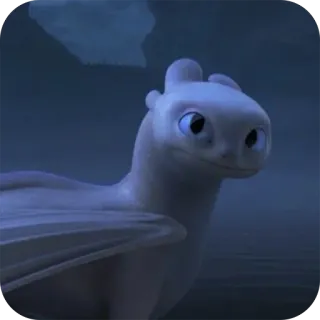 😌 Light Fury How to Train Your Dragon дракон, дневная фурия, милый, животное, фильм, фэнтези whatsapp sticker