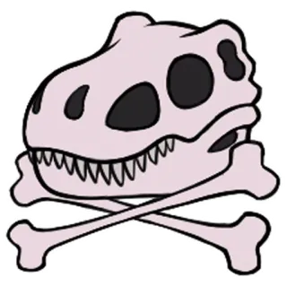 ☠️ cráneo, dinosaurio, huesos, calavera, paleontología, esqueleto, prehistórico, reptil telegram sticker