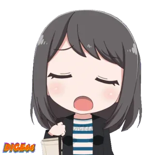 🗣 DIGEH 动漫, 女孩, 疲惫, 可爱 whatsapp sticker