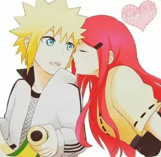 ❤️ Minato Namikaze Naruto นารูโตะ, อนิเมะ, คู่รัก, มินาโตะ, คุชินะ, จูบ telegram sticker
