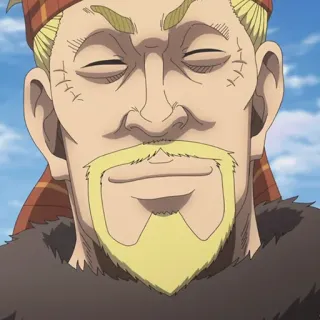 🏹 Thors Vinland Saga animé, viking, blonde, barbe, guerrier telegram sticker