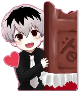 🍫 Anime, Dibujos animados, Chocolate, Lindo, Corazón, Personaje telegram sticker