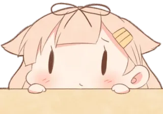 😶 Anime, Mignon, Dessin animé, Chibi, Kawaii, Fille, Personnage, Illustration whatsapp sticker
