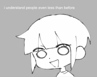 ❔ i understand people even less than before Meme, Divertido, Emocional, Confundido, Malentendido, Tierno whatsapp sticker
