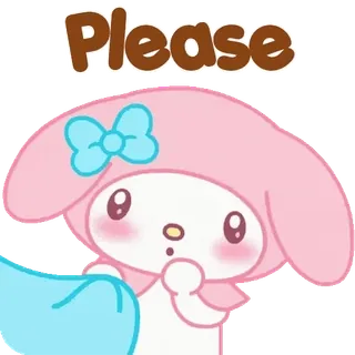 😊 My Melody Please mono, dibujos animados, kawaii, Sanrio, petición, súplica telegram sticker