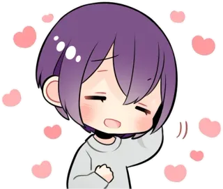 🥰 动漫, 爱心, 可爱, 卡通, 快乐 telegram sticker