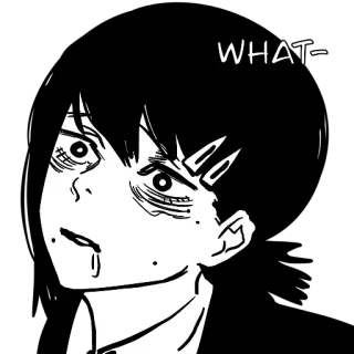 🤨 WHAT- 애니메이션, 만화, 혼란, 뭐, 얼굴, 표정 telegram sticker