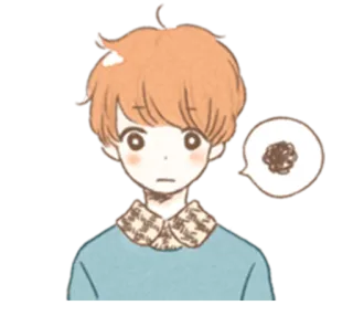 🙁 chłopak, zmieszany, kreskówka, naklejka, smutny, zły telegram sticker