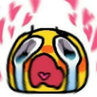 😲 Emoji, Pleurs, Coeurs, Amour, Triste, Larmes telegram sticker