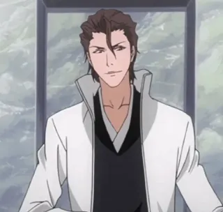 😎 Aizen Bleach anime, manga, villain, calm, character telegram sticker