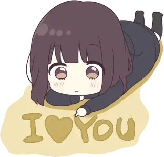 💗 I ❤️ You love, heart, cute, anime, cartoon telegram sticker