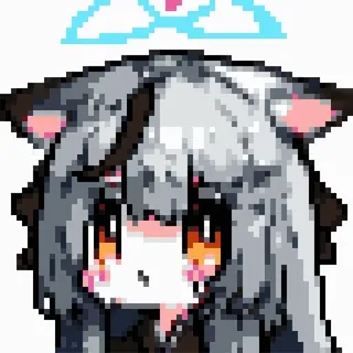 🙂 Anime, Pixel art, Chibi, Słodkie, Dziewczyna telegram sticker