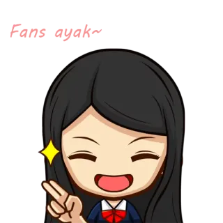 🤗 desenho animado, menina, paz, anime telegram sticker