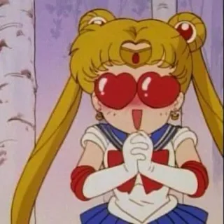 😍 Sailor Moon anime, kartun, Sailor Moon, mata, hati, cinta, bahagia whatsapp sticker