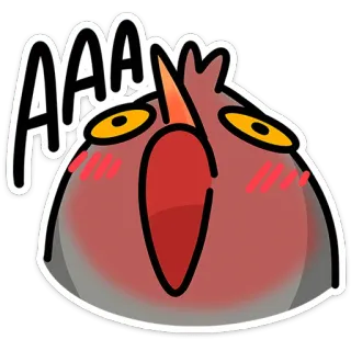 🫨 AAA chim, hoạt hình, la hét, hài hước, dễ thương, động vật telegram sticker