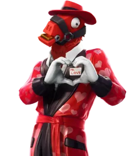 😍 MR. LOVE fortnite, llama, mr love, lễ tình nhân, đỏ, trái tim, tình yêu telegram sticker