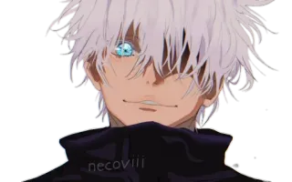 😏 necoviii อนิเมะ, มังงะ, ตัวละคร, ผมขาว, ตาสีฟ้า telegram sticker