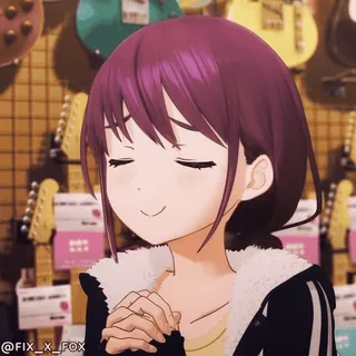 โบ๏ธ Hitori Gotoh Bocchi the Rock! anime, bocchi the rock, hitori gotoh, cute, guitar, musician, emotional, anime girl whatsapp sticker