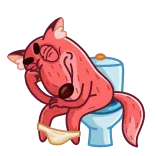 🚽 Toilet, Cane, Cartone animato, Adesivo, Divertente, Animale telegram sticker