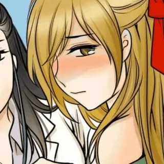 🍘 女性, アニメ, 照れ, 漫画, マンガ, キャラクター, ポートレート telegram sticker