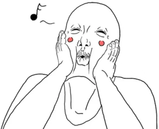 😚 face, expression, person, cartoon, emotion, weird telegram sticker