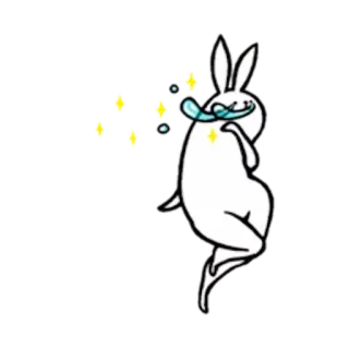 😂 lapin, lapin, étoiles, mignon, étincelle whatsapp sticker