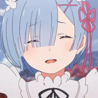 🙂 Rem Re:Zero anime, rem, re zero, waifu, cute, crying, sad telegram sticker