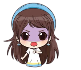 😧 Estilo anime, Desenho animado, Brava, Garota, Chibi telegram sticker
