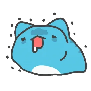 🥶 синий, мультфильм, милый, животное, капля, глупый whatsapp sticker