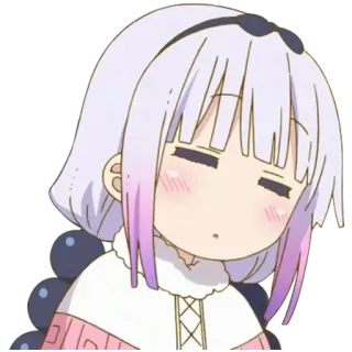 😑 Kanna Kamui Miss Kobayashi's Dragon Maid 애니메이션, 칸나, 칸나 카무이, 드래곤 메이드, 귀여운, 카와이 telegram sticker