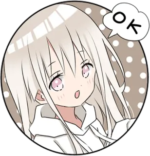 👌 OK Anime, Lucu, Gadis, Oke, Setuju, Balon ucapan telegram sticker
