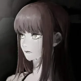 🔗 sad, anime, girl, crying, manga telegram sticker