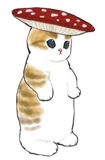 🥨 猫, きのこ, 動物, 可愛い, 子猫, キノコ telegram sticker