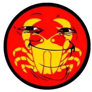 😘 Cangrejo, Meme, Divertido, Rojo, Amarillo, Emoji telegram sticker