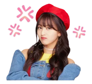 😑 brava, chateada, irritada, mulher, K-pop whatsapp sticker