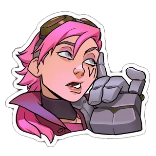 ๐ฅฑ sticker, personaggio, gesto, cyberpunk, femminile, capelli rosa telegram sticker