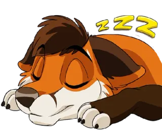 😴 ZZZ сон, лиса, животное, мультфильм, zzz, усталый, дремота telegram sticker