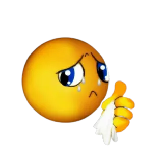 🤧 Emoji, triste, piangere, pollice su, positivo, supporto, conforto telegram sticker