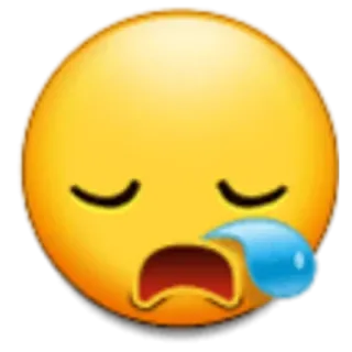 😪 emoji, sad, crying, tears, emotional telegram sticker
