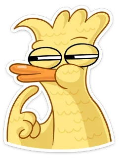 🤔 pato, pássaro, desenho animado, engraçado, animal, fofo telegram sticker