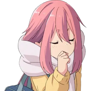 🤔 anime, girl, cartoon, pink hair, cute, sleepy telegram sticker