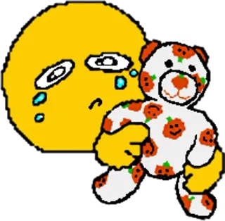 🧸 triste, chorando, emoji, urso, brinquedo, emoção whatsapp sticker