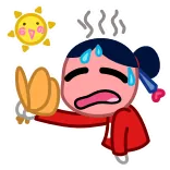 🥵 sudor, calor, sol, clima, calor, agotado, cansado telegram sticker